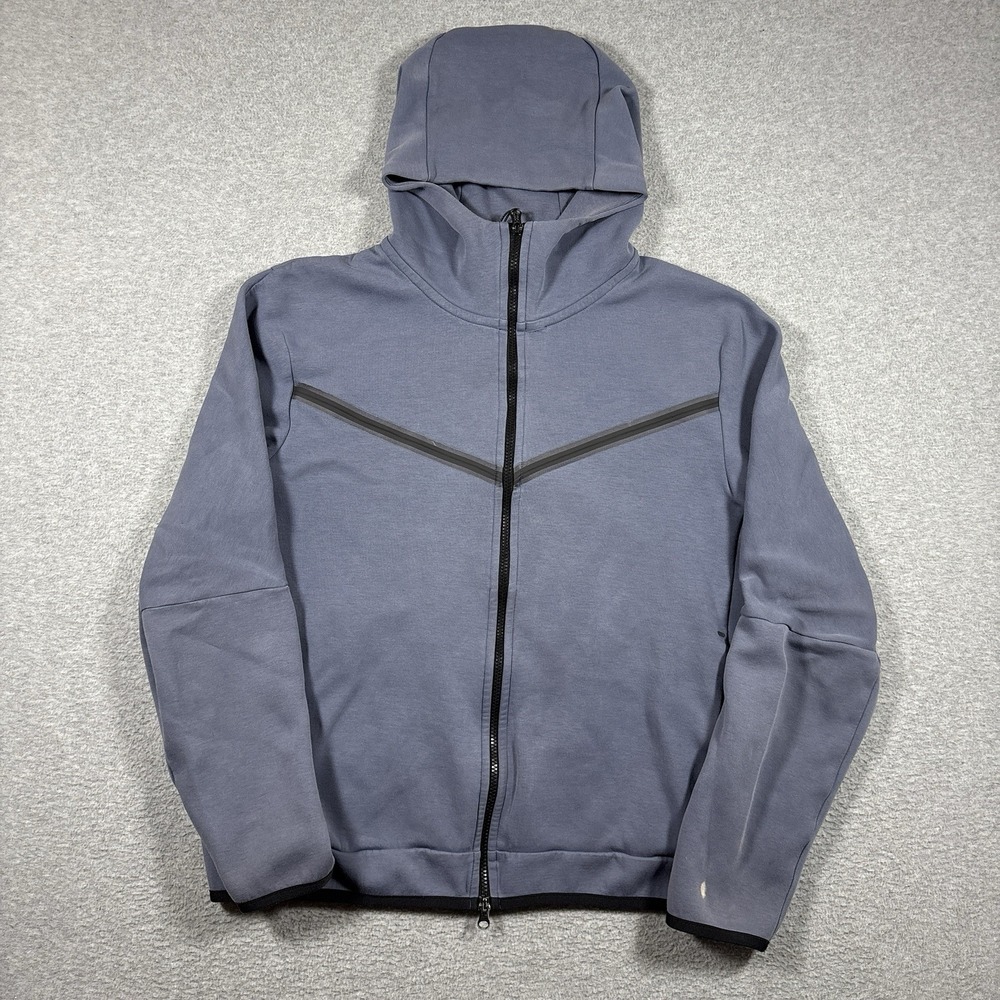 Nike Tech Fleece Full Zip Hoodie Mens Large Diffused Blue Jacket CU4489-491